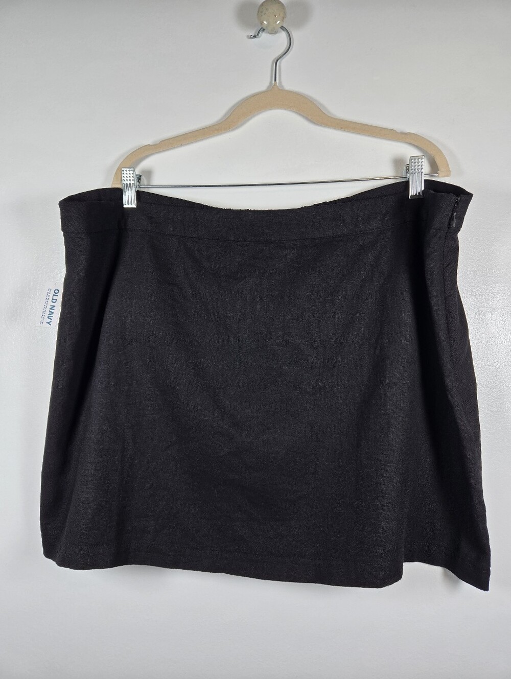 NEW Old Navy Black Jack Linen Blend Mini Shift Skirt Plus Size XXL
